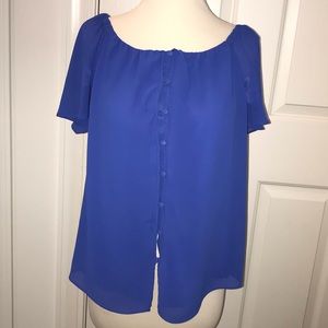 Royal blue vestique off the shoulder top